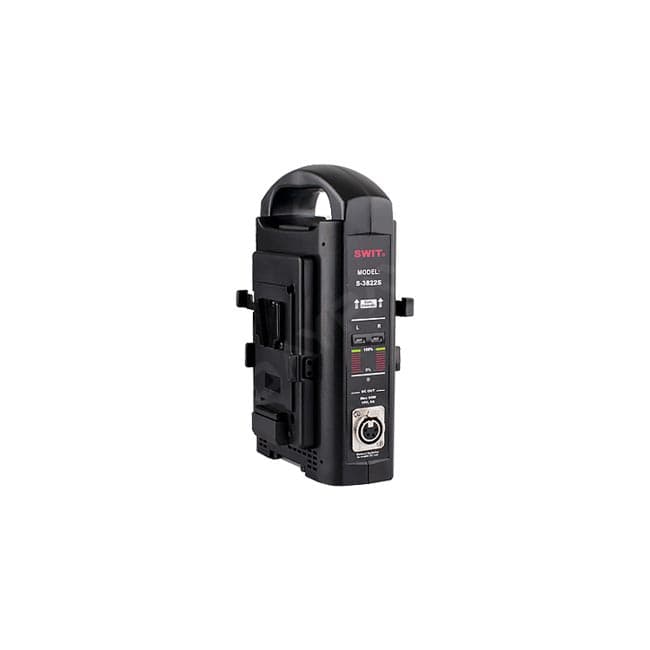 S-3822S(2連 V-mount Charger) / AC-DCアダプター XLR4p, DC15V,6A出力（充電中は使用不可)